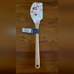 Martha Stewart Silicone Head Wood Handle Heat Resistant Harvest Spatula 12.5" H